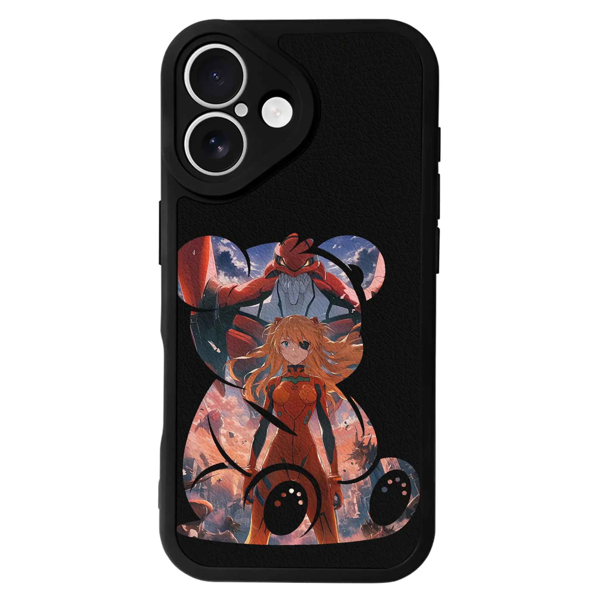 エヴァンゲリオン グッズ,アスカ·ラングレー - IPhone 16シリーズ対応 ・ シリコンスマホケース ・ レザー調 ・ 高精度フィット ・ 耐衝撃 ・ ワイヤレス充電対応 ・ 精密カット